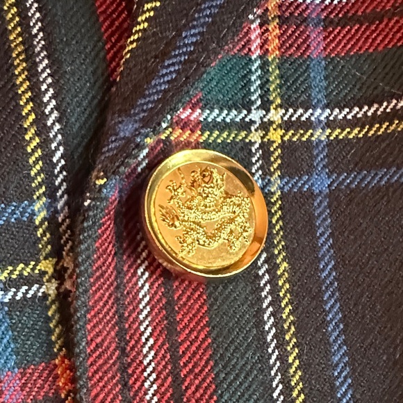 Smythe Multicolor Plaid Blazer with Gold Accents - Picture 5 of 8